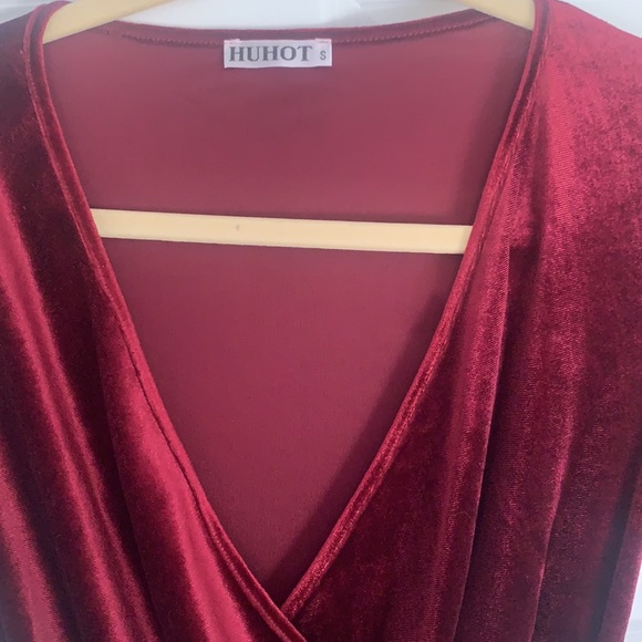 HuHot velvet bodycon ruched cocktail dress - Picture 5 of 5